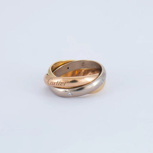 Bague 52 Cartier Trinity - Bague trois ors 18K avec diamants 58 Facettes