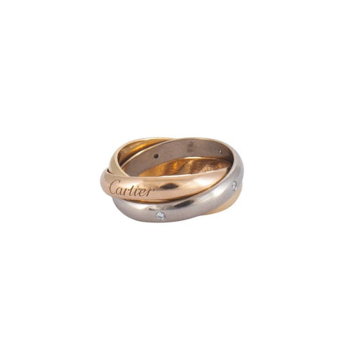 Bague 52 Cartier Trinity - Bague trois ors 18K avec diamants 58 Facettes