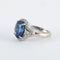 Bague 49 Bague en or blanc 18K avec saphir 3,22 ct et diamants 58 Facettes