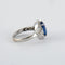 Bague 49 Bague en or blanc 18K avec saphir 3,22 ct et diamants 58 Facettes