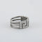 Bague 55 Bague anneau motif grec en platine pavée de diamants 58 Facettes