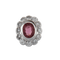 Bague 52 Bague marguerite tourmaline rose et diamants en or blanc 18K 58 Facettes
