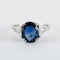 Bague 49 Bague en or blanc 18K saphir 2,64 ct et diamants 58 Facettes