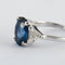 Bague 49 Bague en or blanc 18K saphir 2,64 ct et diamants 58 Facettes