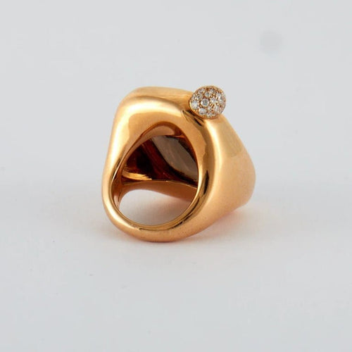 Bague 52 Pomellato Ritratto - Bague en or rose 18K et quartz fumé 58 Facettes