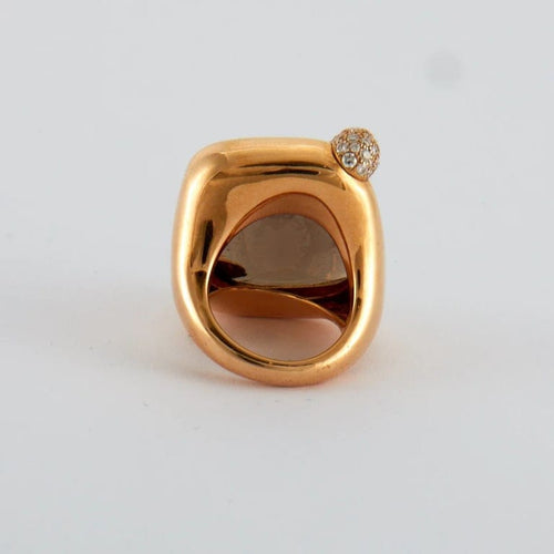 Bague 52 Pomellato Ritratto - Bague en or rose 18K et quartz fumé 58 Facettes