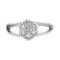 Bague 51 Bague fleur en or blanc 18K et diamants 58 Facettes
