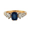 Bague 55.5 Bague saphir et diamants en or jaune 18K 58 Facettes