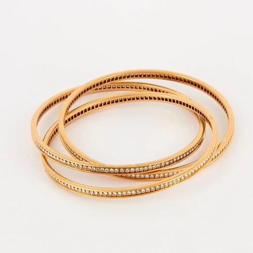 Bracelet Cartier Trinity - Bracelet en or jaune serti de diamants 58 Facettes