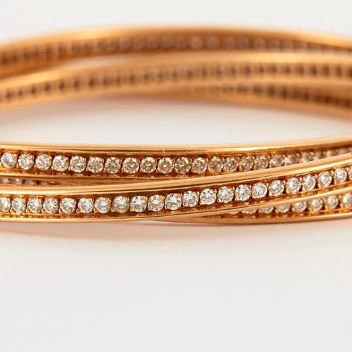 Bracelet Cartier Trinity - Bracelet en or jaune serti de diamants 58 Facettes