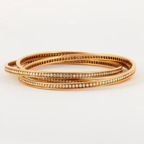 Bracelet Cartier Trinity - Bracelet en or jaune serti de diamants 58 Facettes