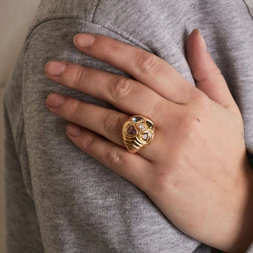 Bague 51 Bulgari - Bague en or jaune 18 ct, diamant et pierres fines 58 Facettes