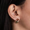 Boucles d'oreilles Poiray - Clips d’oreilles en or jaune et or blanc avec rubis 58 Facettes