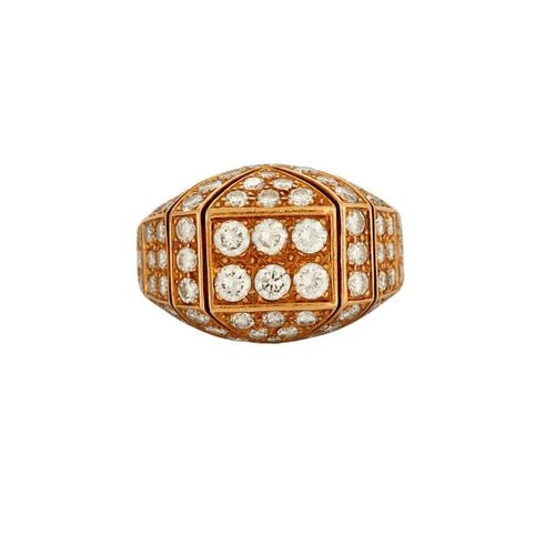 Bague 54 Cartier - Bague dôme en or jaune 18 carats et diamants 58 Facettes