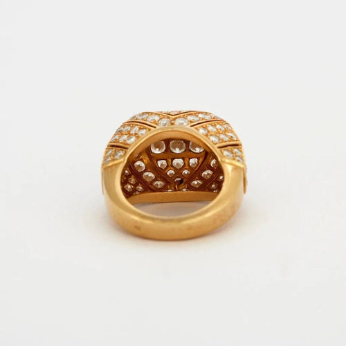Bague 54 Cartier - Bague dôme en or jaune 18 carats et diamants 58 Facettes