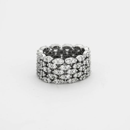 Bague 57 Mauboussin Je le veux - Bague articulée en or blanc 18 carats et diamants 58 Facettes