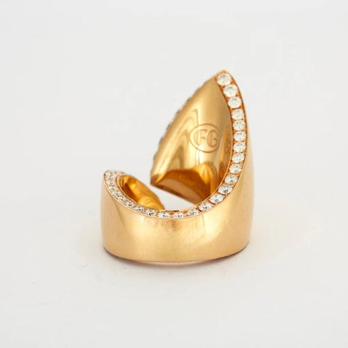 Bague 54 de Grisogono - Bague ouverte en or jaune 18 carats et diamants 58 Facettes