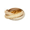 Bague 49 Cartier Trinity - Bague pavée de diamants en or blanc, jaune et rose 58 Facettes