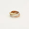 Bague 49 Cartier Trinity - Bague pavée de diamants en or blanc, jaune et rose 58 Facettes