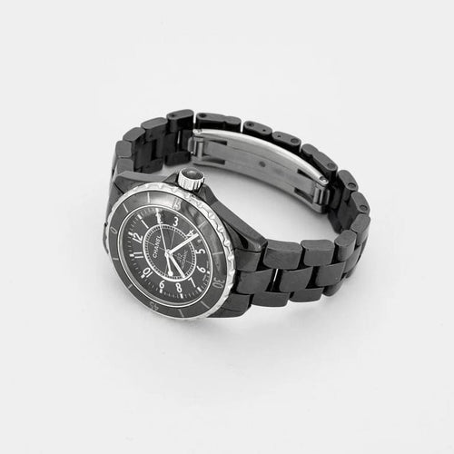 Montre CHANEL J12 - Montre unisexe en céramique noire et acier 58 Facettes