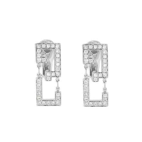 Boucles d'oreilles Cartier Baiser du Dragon - Boucles d'oreilles en or blanc et diamants 58 Facettes
