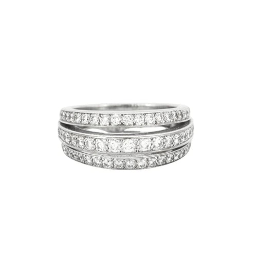 Bague 52 Cartier - Bague Trois Ponts en or blanc 18 carats et diamants 58 Facettes