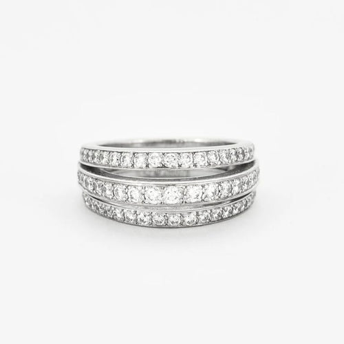 Bague 52 Cartier - Bague Trois Ponts en or blanc 18 carats et diamants 58 Facettes