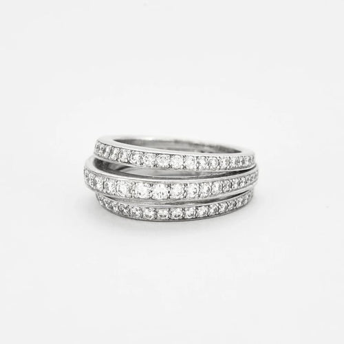 Bague 52 Cartier - Bague Trois Ponts en or blanc 18 carats et diamants 58 Facettes