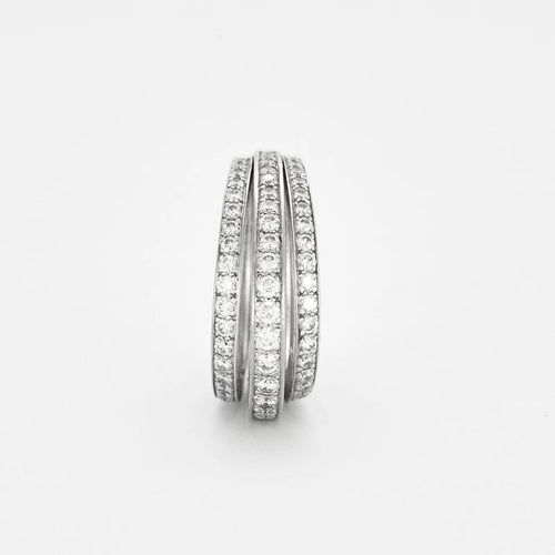 Bague 52 Cartier - Bague Trois Ponts en or blanc 18 carats et diamants 58 Facettes