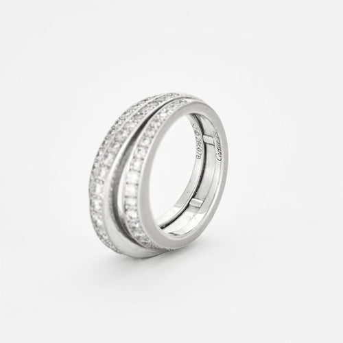 Bague 52 Cartier - Bague Trois Ponts en or blanc 18 carats et diamants 58 Facettes