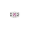 Bague 55 Bague bandeau en platine avec saphir rose et diamants 58 Facettes