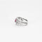 Bague 55 Bague bandeau en platine avec saphir rose et diamants 58 Facettes