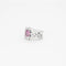 Bague 55 Bague bandeau en platine avec saphir rose et diamants 58 Facettes