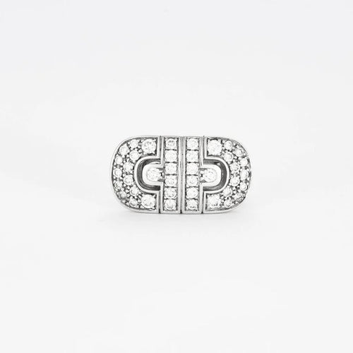Boucles d'oreilles Bulgari Parentesi - Boucles d’oreilles en or blanc 18 carats et diamants 58 Facettes
