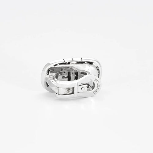 Boucles d'oreilles Bulgari Parentesi - Boucles d’oreilles en or blanc 18 carats et diamants 58 Facettes