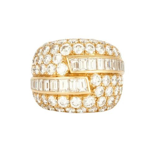 Bague 51 Van Cleef & Arpels - Bague boule en or jaune 18 carats et diamants 58 Facettes