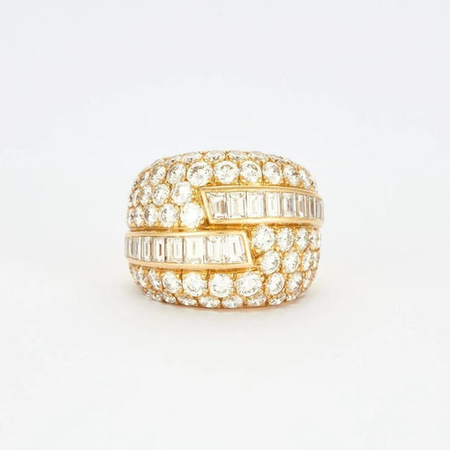 Bague 51 Van Cleef & Arpels - Bague boule en or jaune 18 carats et diamants 58 Facettes