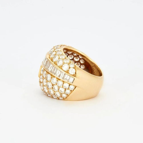 Bague 51 Van Cleef & Arpels - Bague boule en or jaune 18 carats et diamants 58 Facettes