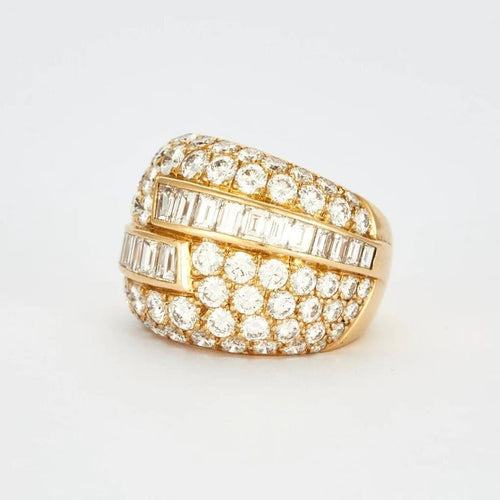 Bague 51 Van Cleef & Arpels - Bague boule en or jaune 18 carats et diamants 58 Facettes