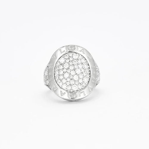 Bague 49 Bulgari - Bague en or blanc 18 carats et diamants 58 Facettes