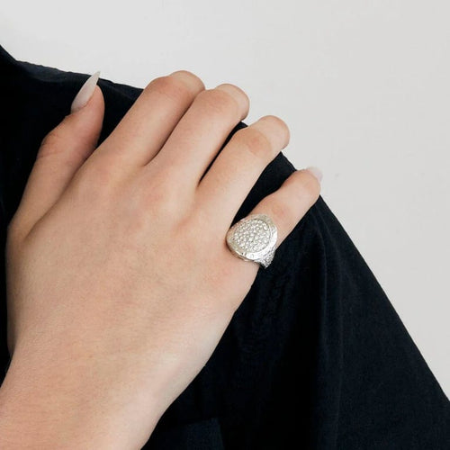 Bague 49 Bulgari - Bague en or blanc 18 carats et diamants 58 Facettes