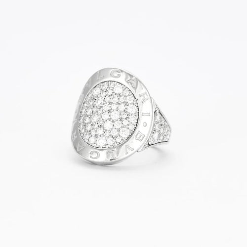 Bague 49 Bulgari - Bague en or blanc 18 carats et diamants 58 Facettes