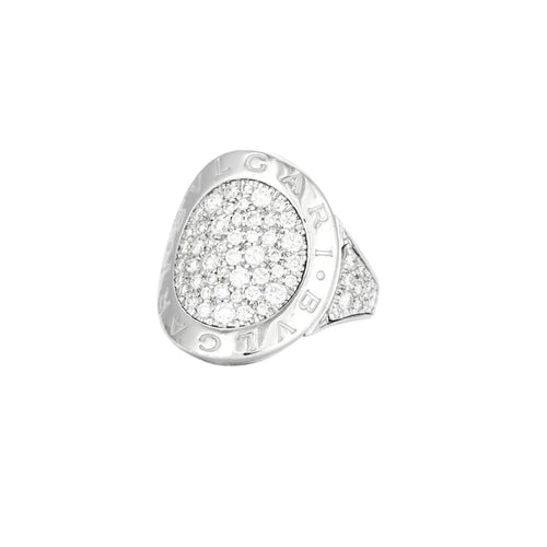 Bague 49 Bulgari - Bague en or blanc 18 carats et diamants 58 Facettes
