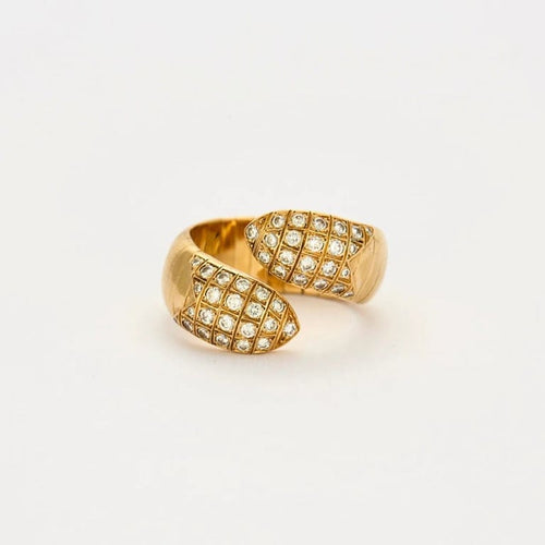 Bague 57 Chaumet Plume - Bague ouverte en or jaune et diamants 58 Facettes