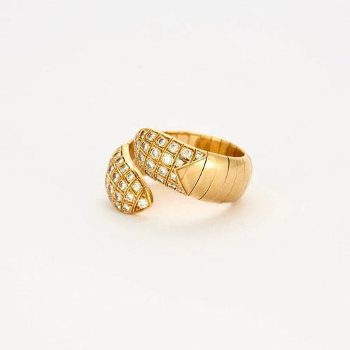 Bague 57 Chaumet Plume - Bague ouverte en or jaune et diamants 58 Facettes