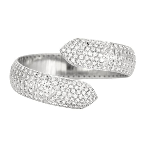 Bracelet Chaumet Plume - Bracelet semi-rigide en or gris 18K et diamants 58 Facettes