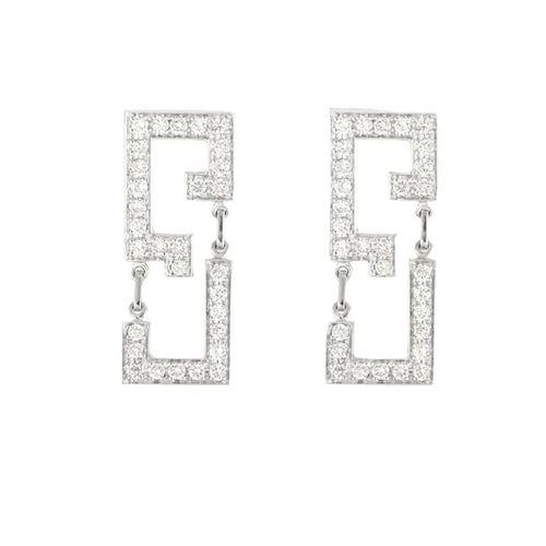 Boucles d'oreilles Cartier Baiser du Dragon - Boucles d’oreilles en or gris et diamants 58 Facettes
