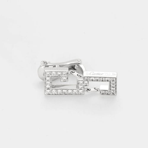 Boucles d'oreilles Cartier Baiser du Dragon - Boucles d’oreilles en or gris et diamants 58 Facettes