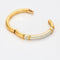 Bracelet FRED Isaure - Bracelet jonc vintage en or jaune, platine et diamants 58 Facettes