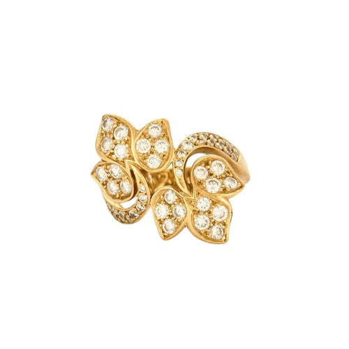 Bague 51 OJ Perrin - Bague en or jaune 18K sertie de diamants 58 Facettes